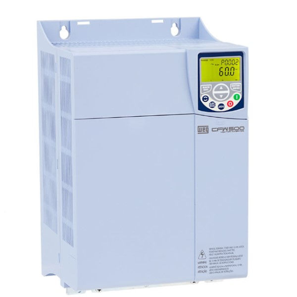 Inversor Frequência Inversor Frequência CFW500 30,00 CV/22 kW Serviço Pesado 49A sem Filtro/Com IGBT Frenagem . Trifásico com Display LCD 380VCA 50/60 Hz IP20 Módulos de Comunicação Opcionais