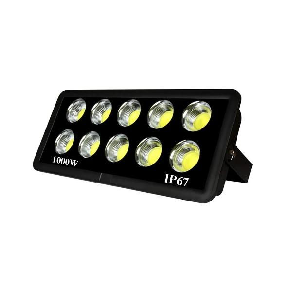 Projetor Led 1000W Alumínio COB Holofote 6500K 90000 lm Bivolt Preto IP67 50.000H
