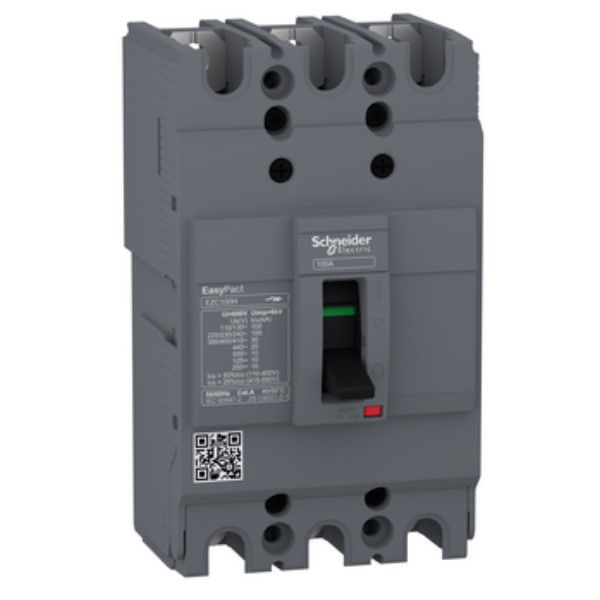 Disjuntor Termomagnético Fixo Tripolar EZC100H 50A 100 KA/30 KA 220/380VCA Caixa Moldada