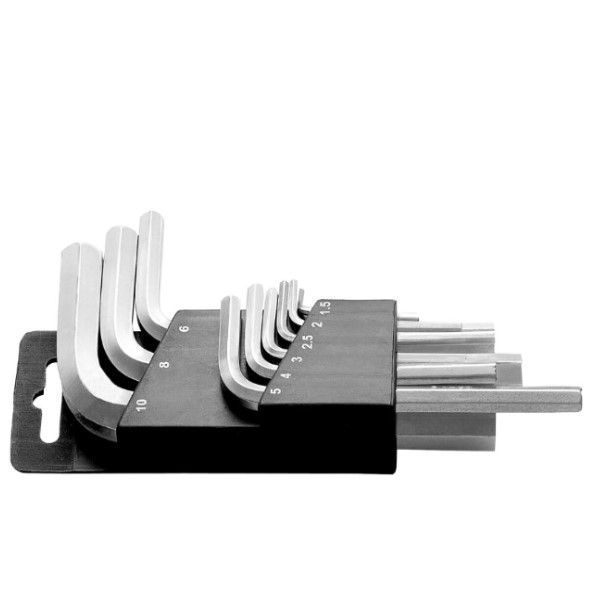 Jogo Chaves Hexagonais com 9 Peças Aço Vanadium 1,5-10 mm