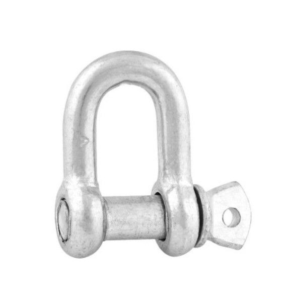 Manilha Reta Aço Carbono Zincado para Cabo de Aço 1/2" com Porca Contrapino