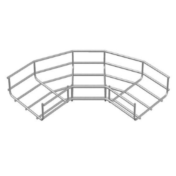 Curva 90G Horizontal Galvanizada a Fogo para Leito Aramado 100x100 mm 1/4"