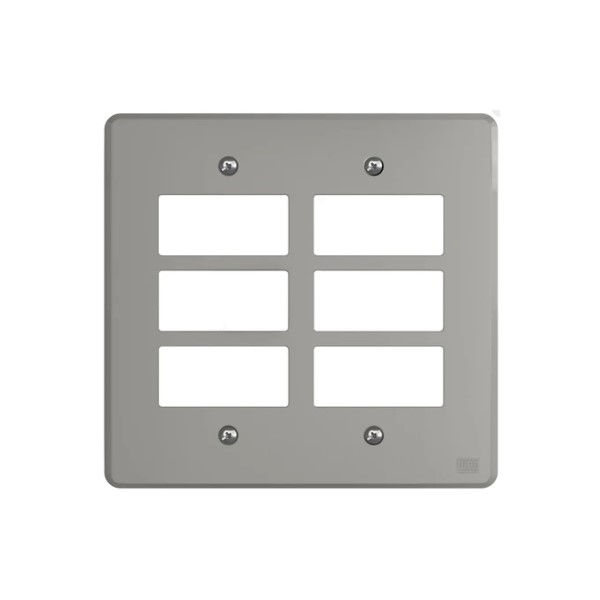 Placa PVC para 6 Módulos 4x4 Cinza Linha Equille