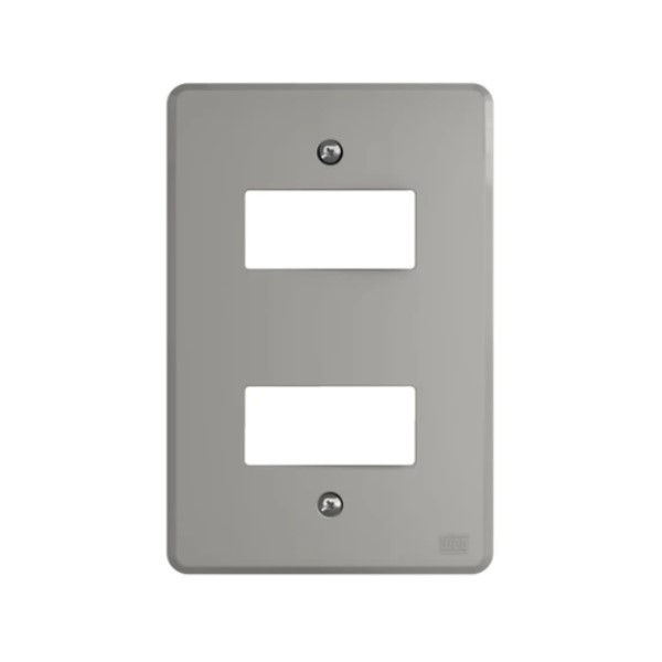 Placa PVC para 2 Módulos 4x2 Cinza Linha Equille