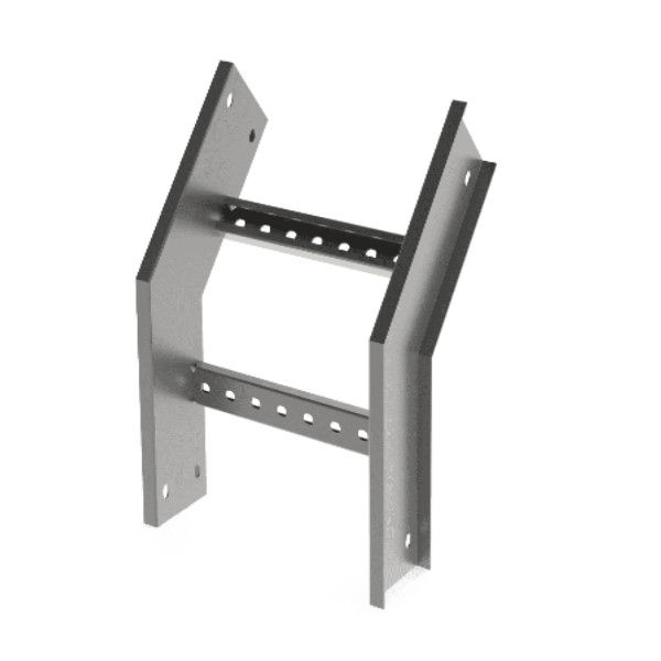 Curva 45G Vertical Galvanizada a Fogo Externa para Leito 100x100 mm com Aba Interna 1/4"