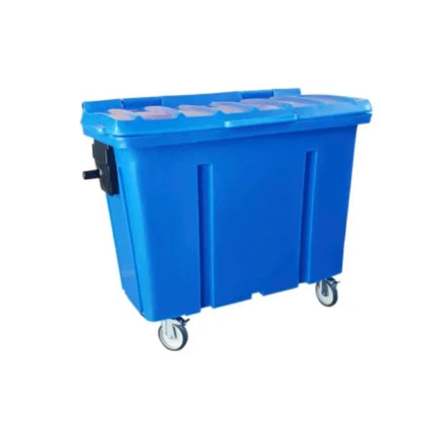 Lixeira Carrinho Coletor Basculante 1000 L Rotomoldado Azul