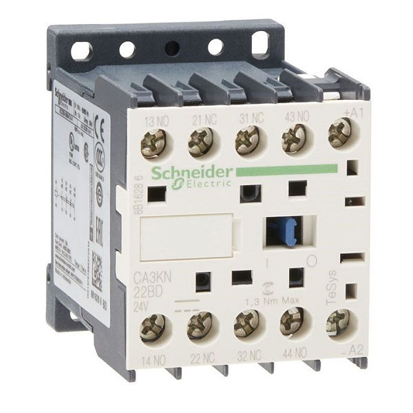 Contator Auxiliar 10A Mini 2NA+2NF 24VCC CA3KN22 Tesys-k Conexão para Parafuso