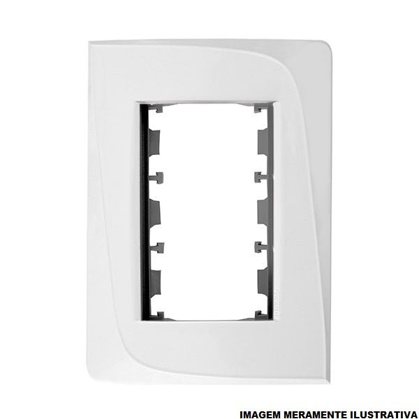 Placa PVC para 3 Módulos 4x2 Branca Tendenza sem Suporte