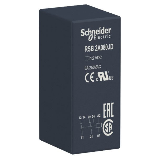 Relé Interface Relé Interface RSB 8A 12VCC 2NAF sem Base