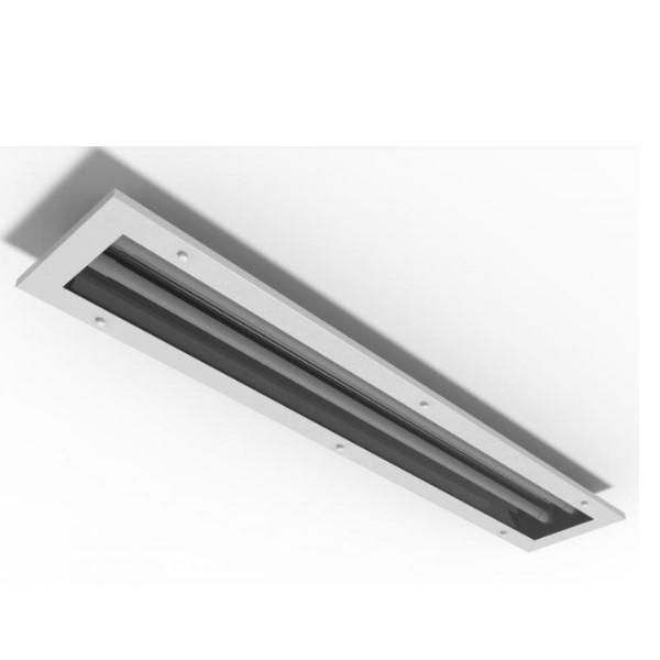 Luminária Comercial Luminária Comercial Embutir para 2 Lâmpadas T8 120 cm Chapa Aço com 10 Aletas em Alumínio