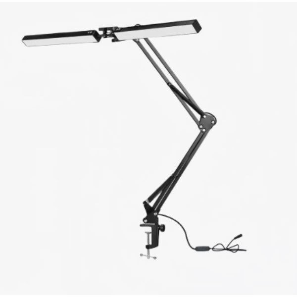 Luminária Mesa Luminária Mesa Sobrepor Articulável com Fixação para Morsa 24W Alumínio Preta