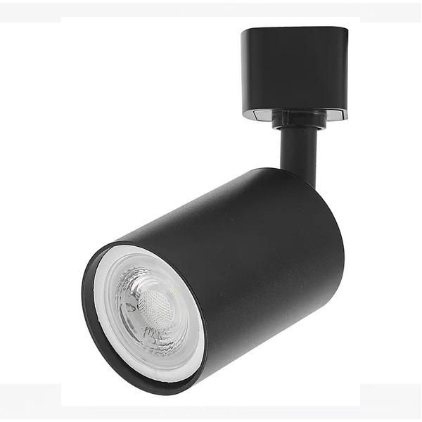 Spot Para Trilho Eletrificado Redondo PAR 20 Alumínio Direcionável com Soquete GU10 Preto