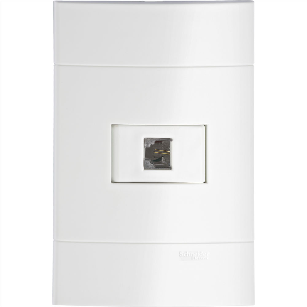 Tomada Antena TV Coaxial 75OHMS Embutir 4x2 com Placa Branca Lunare