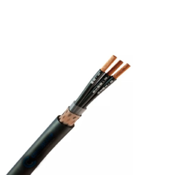 Cabo Cobre Isolado HEPR 90G 0,6/1 kV 3x 1,50 mm² Controle Blindado Preto NBR 7290 Classe 5 com Fita Cobre Vias Numeradas