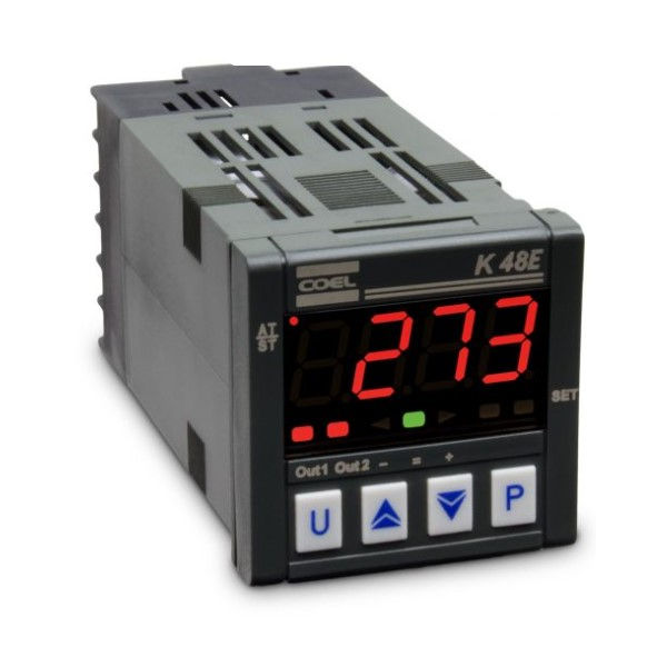 Controlador Temperatura Digital J,k,s,r,t / PT100 0A 55G 24VCA/CC 48x48 mm com 1 Saída SSR e 1 Saída Relé Display LED com 4 Dígitos