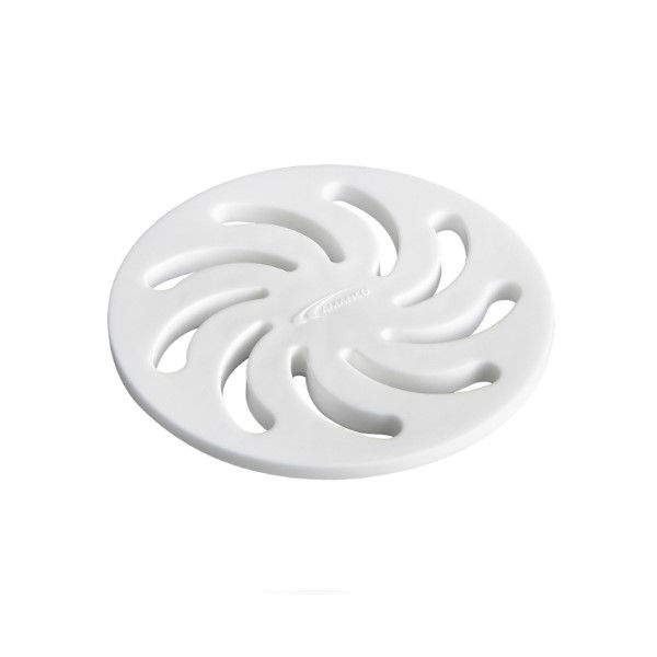 Grelha PVC Vórtice Redonda sem Moldura sem Fecho 100 mm Branca Esgoto