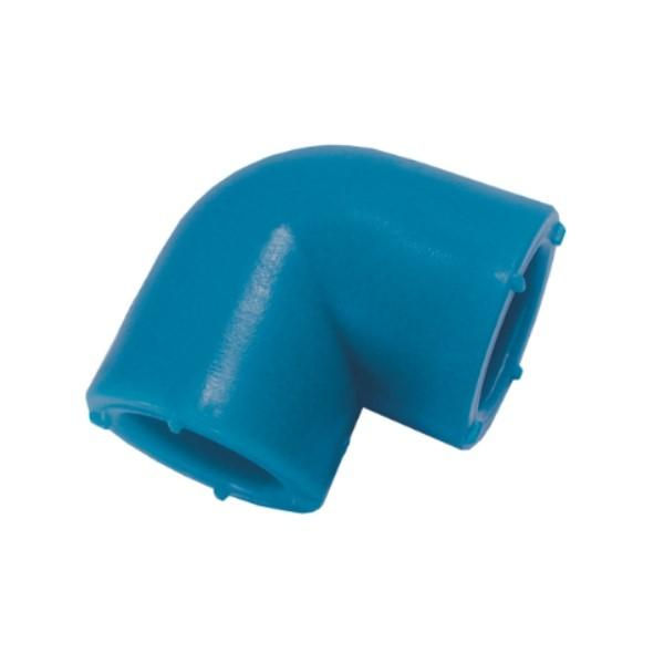 Joelho PPR 90G Fêmea/Fêmea 63 mm Industrial Azul