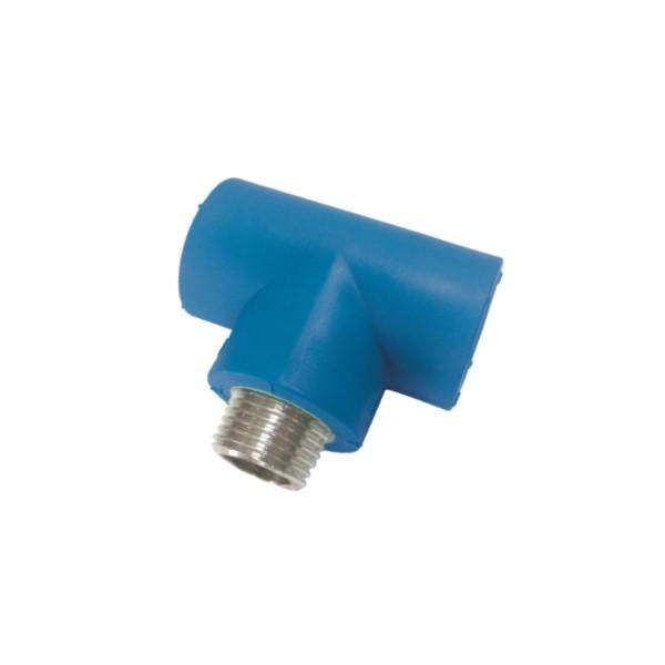 Te PPR Transição Macho 25 mmX3/4" Industrial Azul