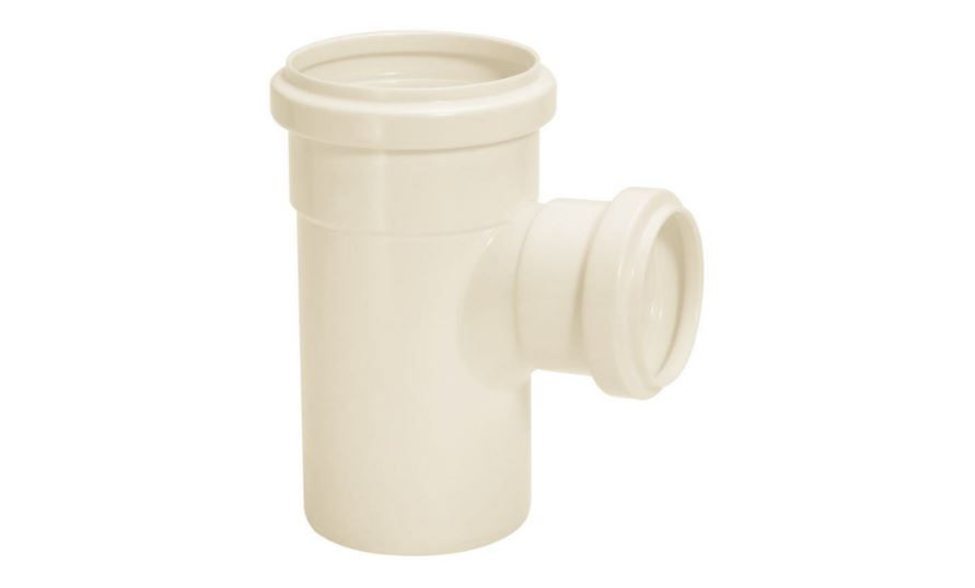 Te PVC Redução 75x50 mm Classe 8 Branco Esgoto