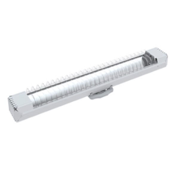 Luminária Comercial Luminária Comercial Sobrepor 9/10W para 2 Lâmpadas T8 60 cm Chapa Aço Lumifacil com Aletas PVC Branca