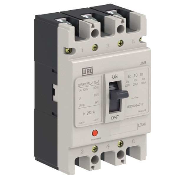 Disjuntor Termomagnético Fixo Tripolar DWP125 L 100A 30 KA/20 KA 220/380VCA Caixa Moldada