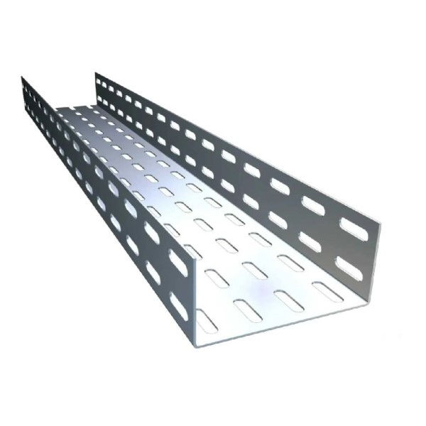 Eletrocalha Estruturada Perfurada Galvanizada Eletrolítica 100x50x3000 mm sem Tampa sem Virola Chapa 20 Equiv Chapa 18