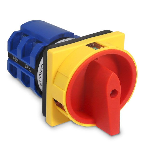 Chave Seccionadora Rotativa LW28GS Tetrapolar 240VCA 63A para Porta de Painel com Manopla Vermelha