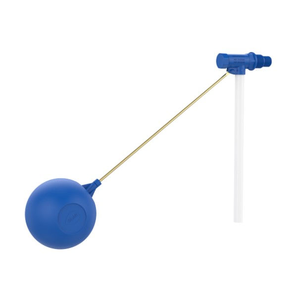 Torneira Boia PVC com Balão Plástico para Caixa D'água 1/2"-3/4" com Haste de Cobre