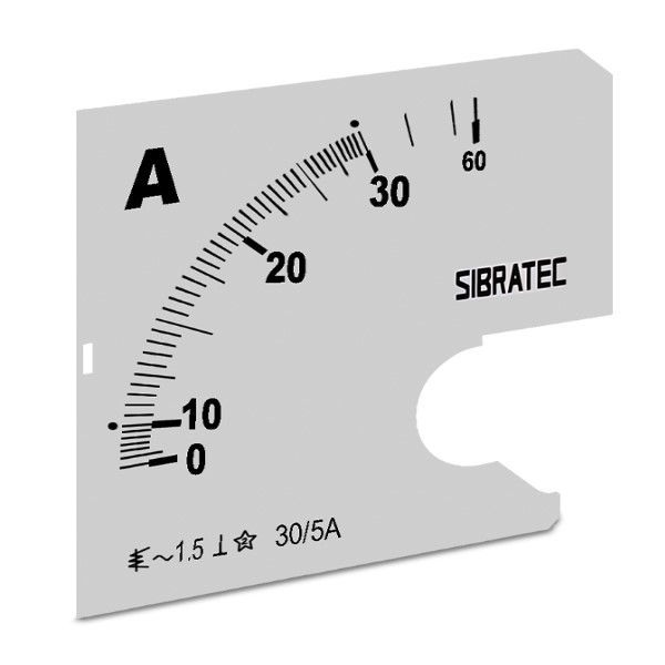 Escala Para Amperímetro Intercambiável 30A 96x96 mm