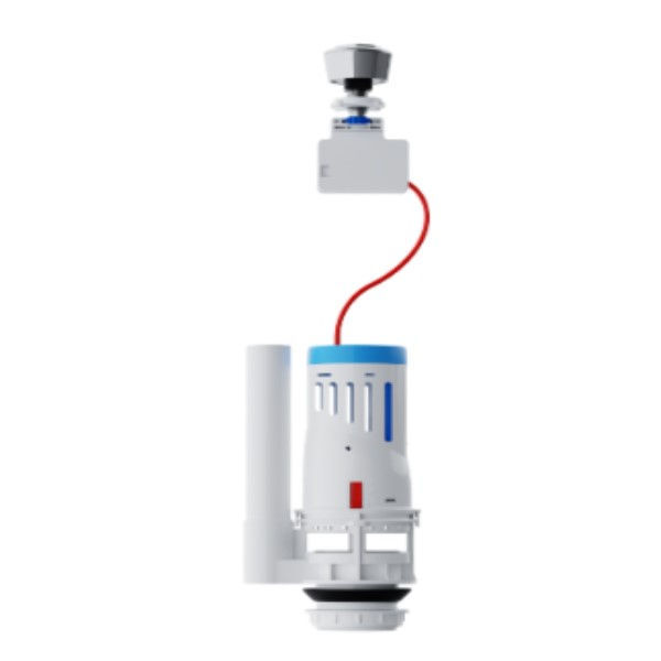 Mecanismo PVC Saída Universal para Caixa Acoplada 2" com Duplo Acionamento