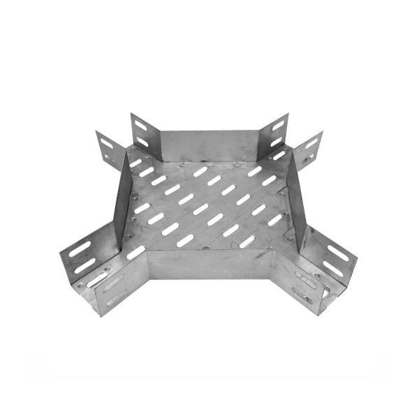 Cruzeta 90G Horizontal Perfurada Galvanizada Eletrolítica para Eletrocalha 300x100 mm Chapa 18