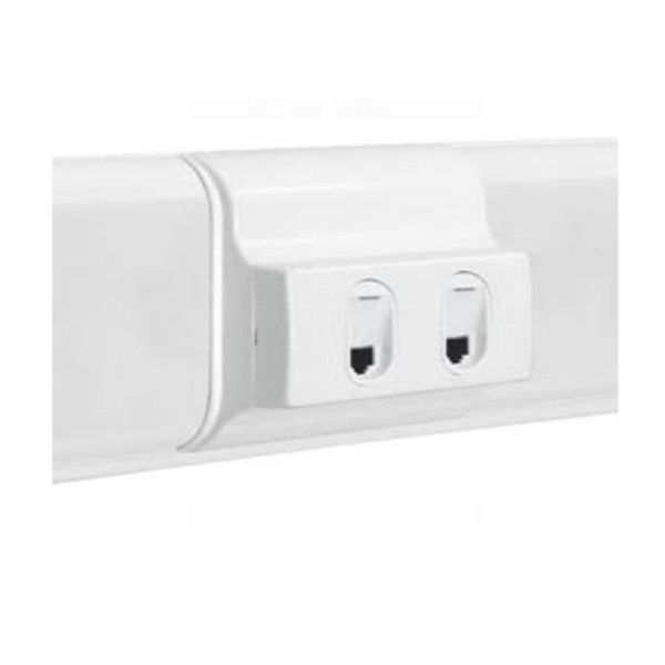 Tomada Sobrepor RJ45 8 Fios CAT6 70x70x32 mm com Caixa 2 Módulos Branca Sistema X