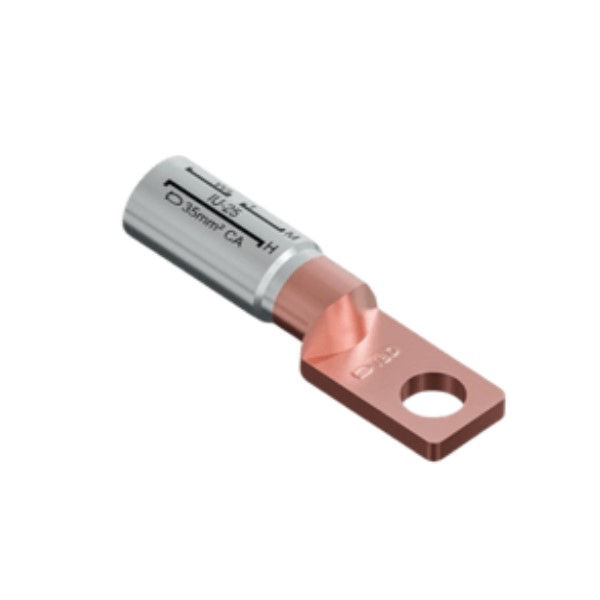 Terminal Bimetálico a Compressão sem Isolação 25,00 mm² para Cabo com 1 Furo M8 para Disjuntor