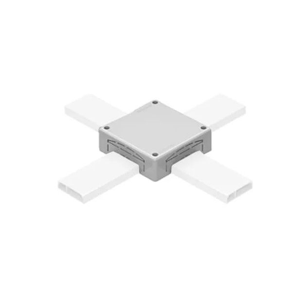 Caixa Sobrepor Derivação Tipo T ABS/Base Alumínio 1x1 para Canaleta 25 mm 60x125x125 mm Preta Standard