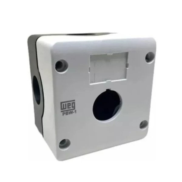 Caixa Botoeira Sobrepor Vazia Centralizada com 1 Furo 22 mm Cinza IP54