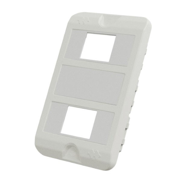 Tampa PVC para 2 Módulos para Condulete Horizontal Branco 1" Fixação com Pressão