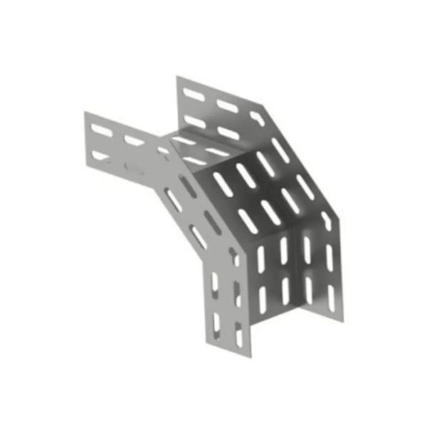 Curva 90G Vertical Perfurada Galvanizada Eletrolítica Externa para Eletrocalha 75x50 mm