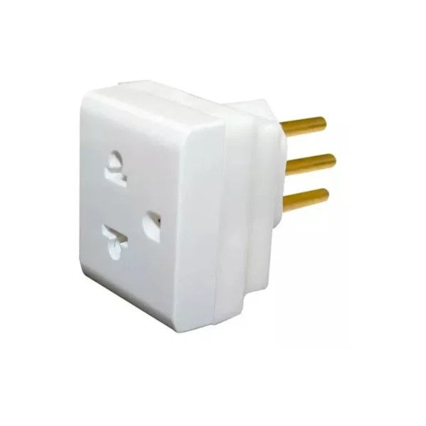 Adaptador Plugue 2P+TU para Tomada 2P+T Universal 10A/250VCA Branco