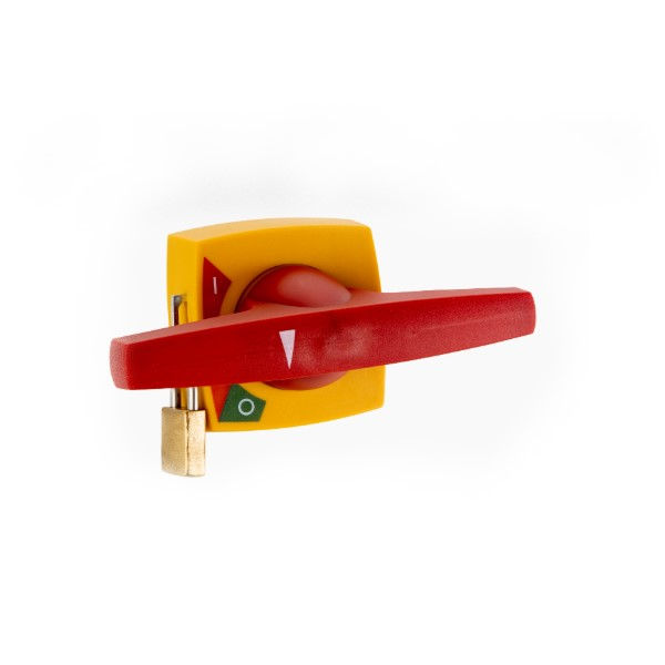 Manopla Rotativa T para Chave Seccionadora Vermelho/Amarelo Ergonfuse S32-250-400A
