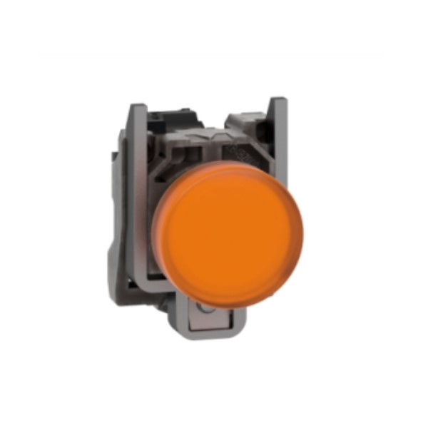 Sinaleiro Led Metálico Faceado Lente Lisa com LED 22 mm 110VCA Laranja