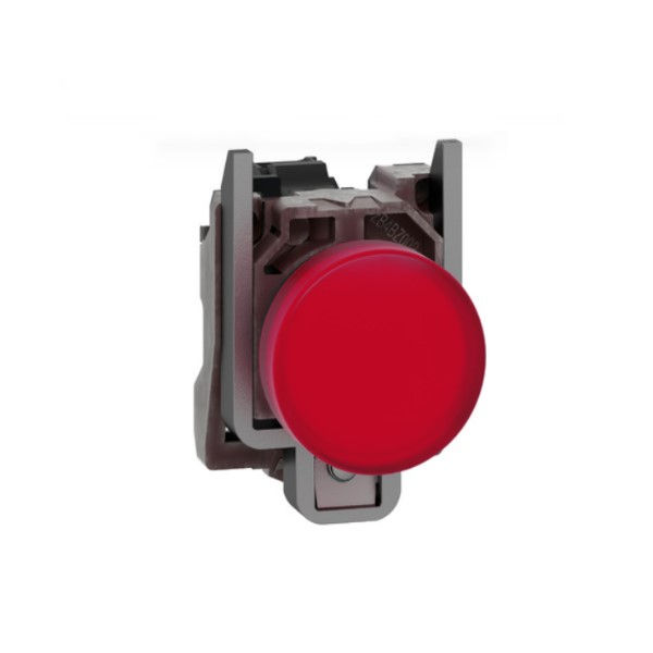 Sinaleiro Led Metálico Faceado Lente Lisa com LED 22 mm 110VCA Vermelho