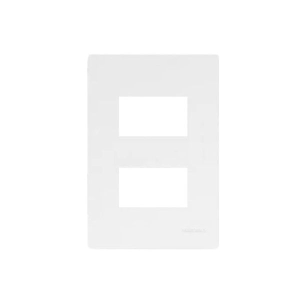 Placa PVC para 2 Módulos Distanciados 4x2 Branca Matix GO