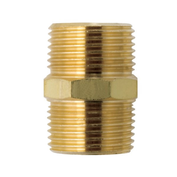 Nipel Latão Duplo 3/4" com Rosca BSP