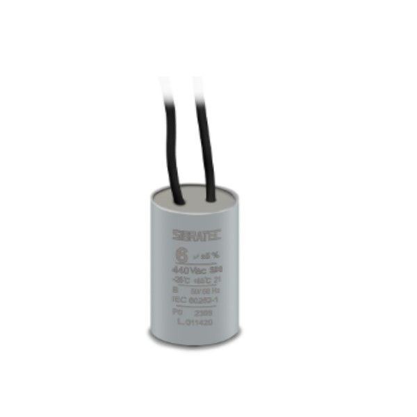 Capacitor Permanente 6UF 440VCA 50/60 Hz com Terminal Fio para Motor