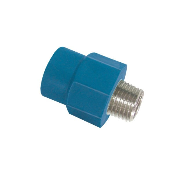 Adaptador PPR Macho com Inserto Metálico Transição 25 mmX3/4" Industrial Azul