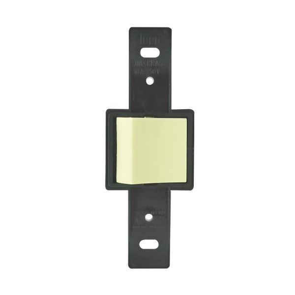 Interruptor Embutir 1 Tecla Bipolar Paralelo Horizontal 10A/250VCA Corpo Preto/Tecla Amarela Linha Tradicional sem Placa para Placa 2 Funções