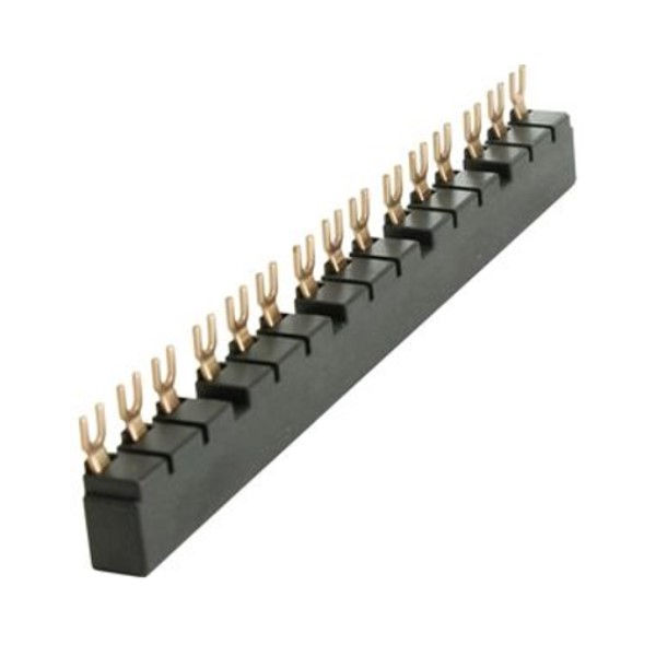 Barramento Cobre Tripolar para Disjuntor Motor MPW18/40 63A com Suporte Preto 54 mm com 5 Disjuntor para Barra