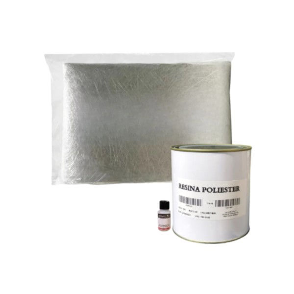 Kit Reparo Fibra de Vidro com 500G de Manta + 1 kg Resina