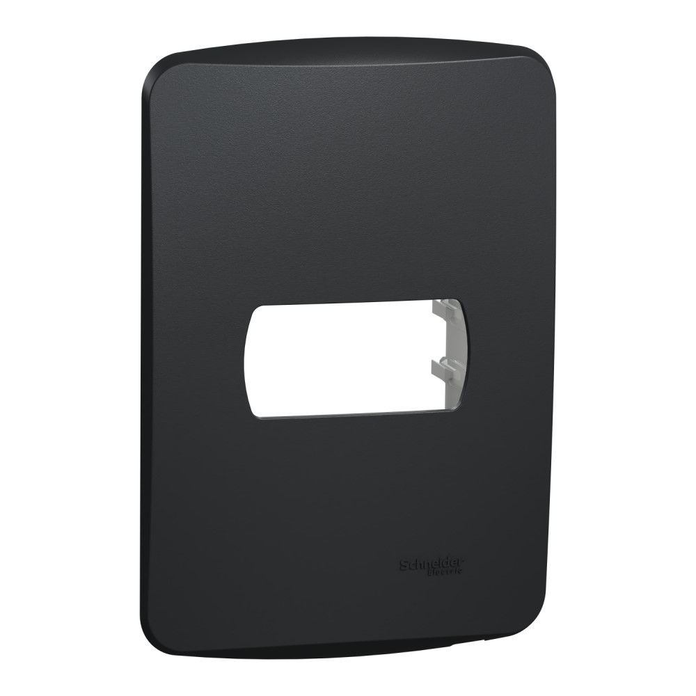 Placa PVC para 1 Módulo 4x2 Grafite Linha Miluz com Suporte