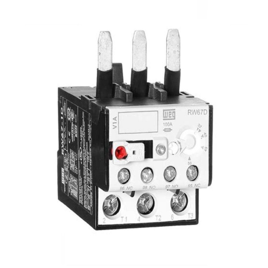 Relé Sobrecarga Relé Sobrecarga Tripolar RW67-2D 32,00-50,00A 1NA+1NF para CWM50A CWM80 Conexão para Parafuso